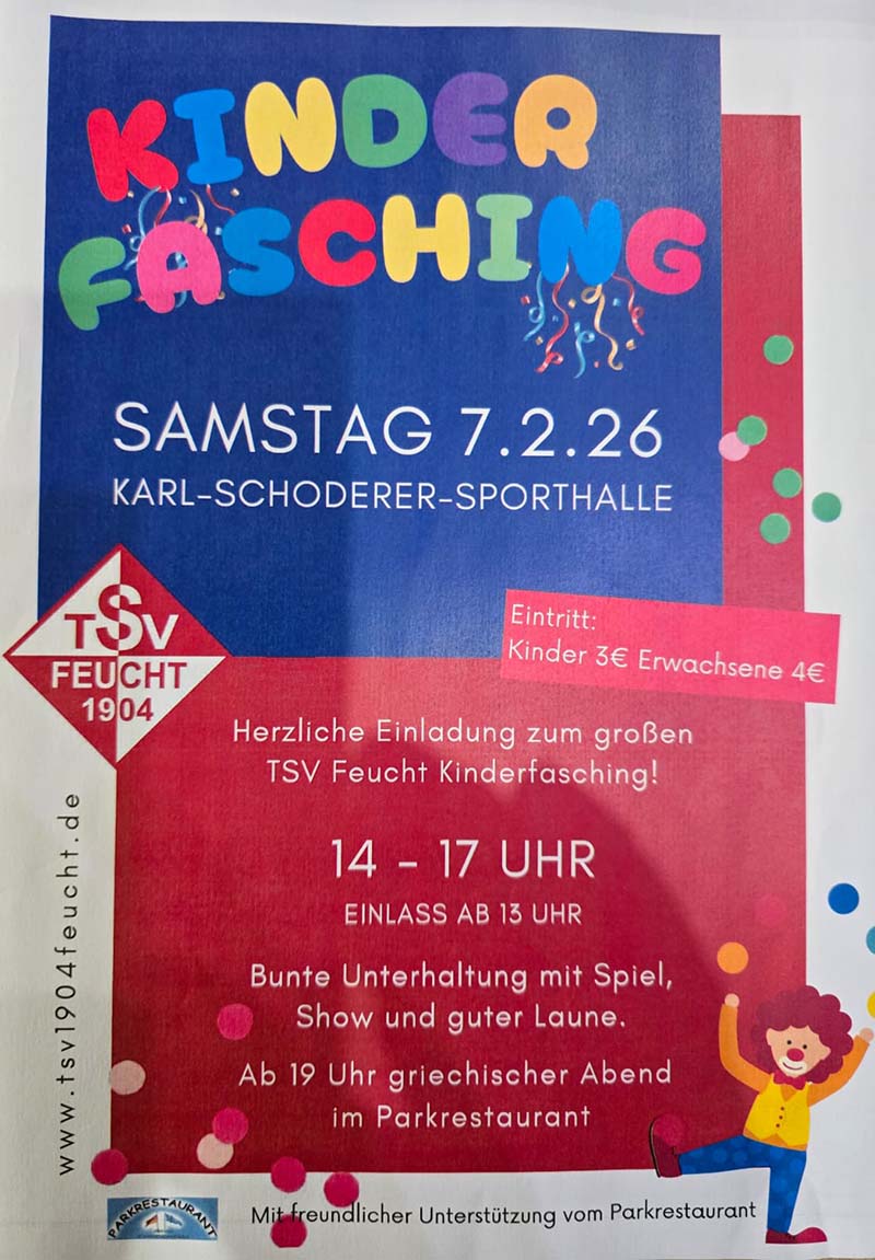 Fasching 2026 Parkrestaurant Feucht